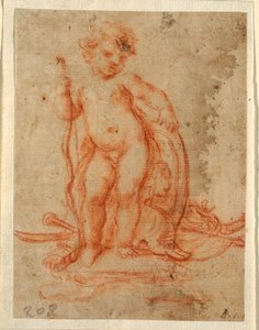 Ritning, Motiv till Amor och vapentrofé, 1710-28