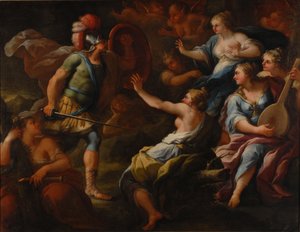 Achilles upptäckt av Ulysses bland Lycomedes döttrar på Skyros