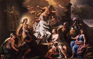 Pygmalion och Galatea (olja på duk)