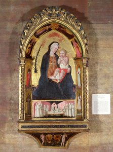 Ödmjukhetens jungfru med änglar och heliga, ca 1440 (tempera med guld på panel)