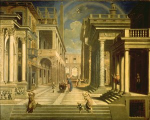 Kejsar Augustus och Sibylla av Paris Bordone