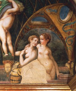 Nymfpar, från myten om Diana och Actaeon av Parmigianino