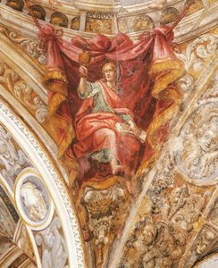 St Hilary av Poitiers av Francesco Mazzola, känd som Parmigianino (1503-1540), fresk, kyrkan San Giovanni Evangelista, Parma av Parmigianino
