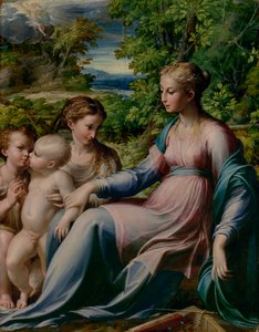Jungfru och barn med Johannes Döparen och Maria Magdalena av Parmigianino