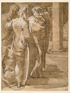 Healing of the Lame Man (?) av Parmigianino