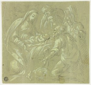 Tillbedjan av herdarna av Parmigianino