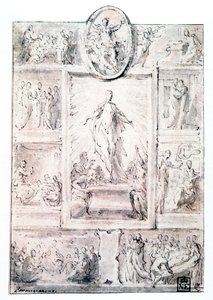 Kompositionsskiss, c1513-1540 av Parmigianino
