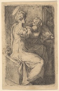 Madonna och barn, 1500-talet. av Parmigianino