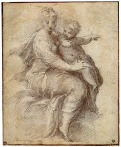 Madonna och barn på molnen, c1525 av Parmigianino