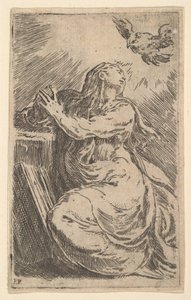 Bebådelsen, tidigt 1500-tal. av Parmigianino