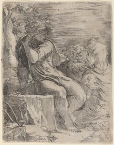 Pojken och två gubbar av Parmigianino