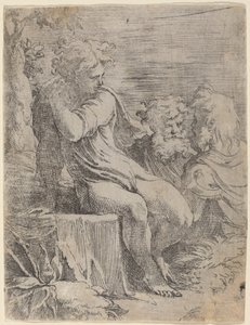 Pojken och två gubbar av Parmigianino