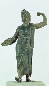 Shamifigur, möjligen Zeus eller Poseidon, återhämtat sig från det förstörda templet i staden Nehavand (känd som Laodicea), Iran (brons)