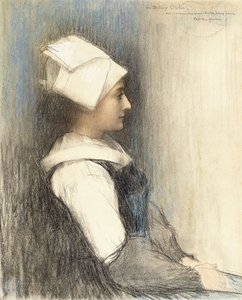 En bretonsk flicka, av Pascal Adolphe Jean Dagnan Bouveret