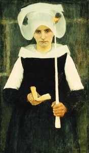 Breton vid benådning; Bretonsk kvinna vid benådning, 1888 av Pascal Adolphe Jean Dagnan Bouveret