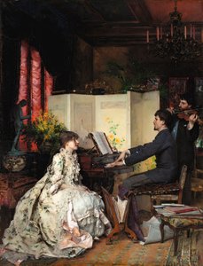 Duetten, 1883. av Pascal Adolphe Jean Dagnan Bouveret