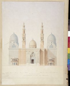 Arkitektur: huvudfasadprojektet för moskén i Alexandria. Egypten. Teckning av Pascal Coste (1787-1879)