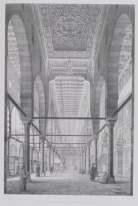 Vy över Moyed-moskéns helgedom, platta 29 från "Monuments and Buildings of Cairo", graverad av Auguste Hibon (1780-1857) 1829. av Pascal Xavier Coste