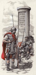 En romersk milstolpe (gouache på papper)