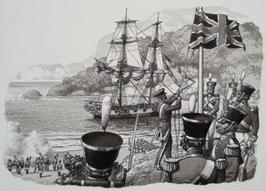 Ankomst till Western Australia den 21 januari 1827 (gouache på papper)