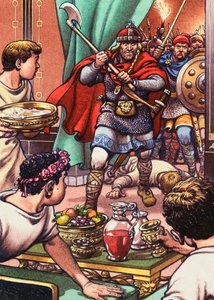 Barbarer invaderar en brittisk middagsbjudning