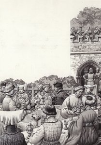 Abendessen am Hof von Kaiser Rupert von Deutschland im Mittelalter