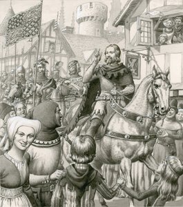 Edward III:s triumferande hemkomst (gouache på papper)