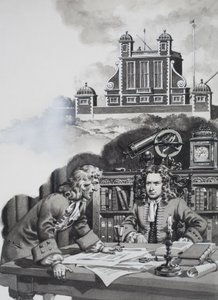 Halley fragt Newton von Pat (1907-95) Nicolle