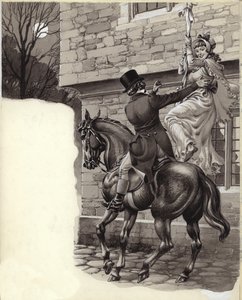 John Peel och Mary White gifter sig i Gretna Green (gouache på papper)