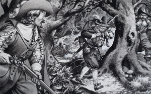 Seventeenth Century Poacher (gouache på papper)