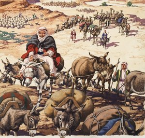 Återkomsten till Kanaan, ur berättelsen om Jakob (gouache på papper)