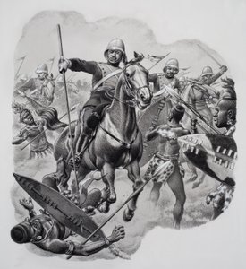 Zulus (gouache på papper)