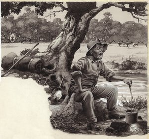 A Jolly Swagman (gouache på papper)