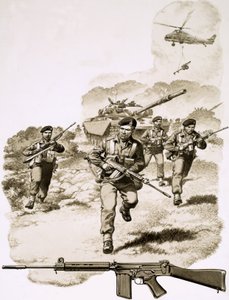 Brittiskt infanteri med SLR-geväret