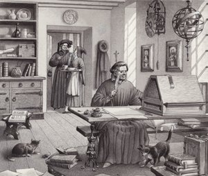 Cosimo Medici sittande i sitt hem i Florens (gouache på papper)