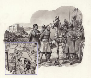 Korsfarare i Turkiet på 1000-talet (gouache på papper)