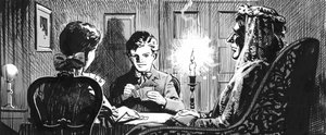 Illustration till Great Expectations av Charles Dickens (penna och tusch)