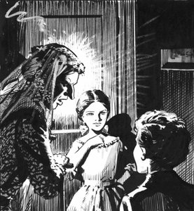 Illustration till Great Expectations av Charles Dickens (penna och tusch)
