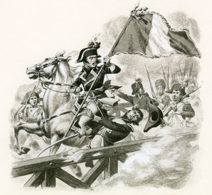 Napoleon leder sin armé över bron vid Lodi