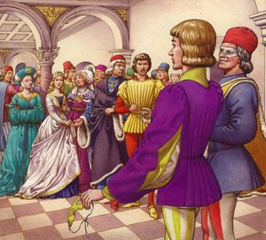 Romeo och Julia (gouache på papper)