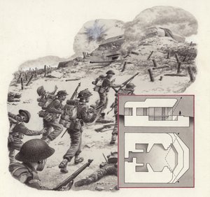 De allierades invasion av Normandie (gouache på papper)