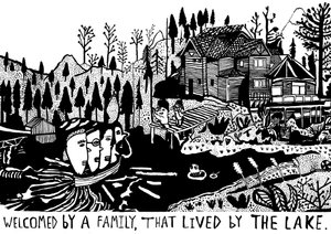 Välkomnad av en familj, 2014 (tusch och pensel)