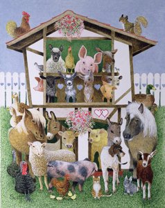 Animal Playhouse (olja på duk) av Pat Scott