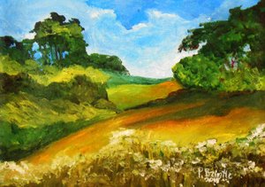 La route de Mouline, 2015 (akryl på duk) av Patricia Brintle