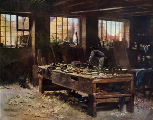 Snickaraffären (färg litho)