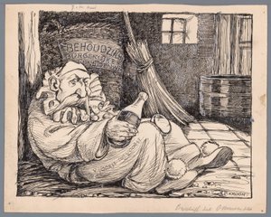 Baron van Voorst tot Voorst som karnevalsbesökare Carneval, eller de avvisade civila pensionslagarna (titel på objekt)