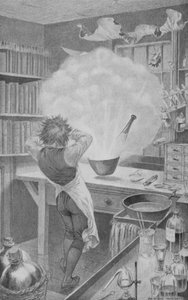 Davy och en explosion (litho) av Patten Wilson