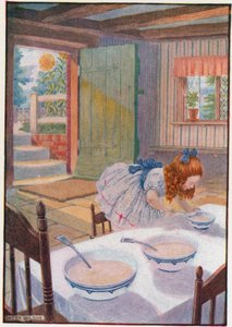 Hon gick till gröten till den lilla lilla björnen (färg litho) av Patten Wilson