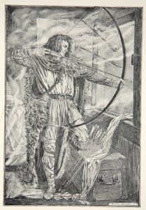 William fortsatte sitt underbara bågskytte, från "Hero Myths and Legends of the British Race" av M.I. Ebbutt av Patten Wilson