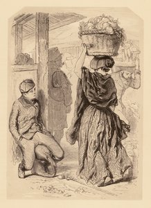 Gavarni i London: Covent Garden Market (litografi)